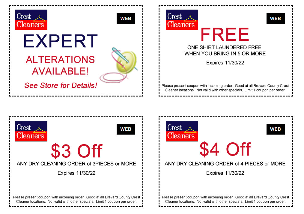 Dry Cleaning Coupons Main 2022 